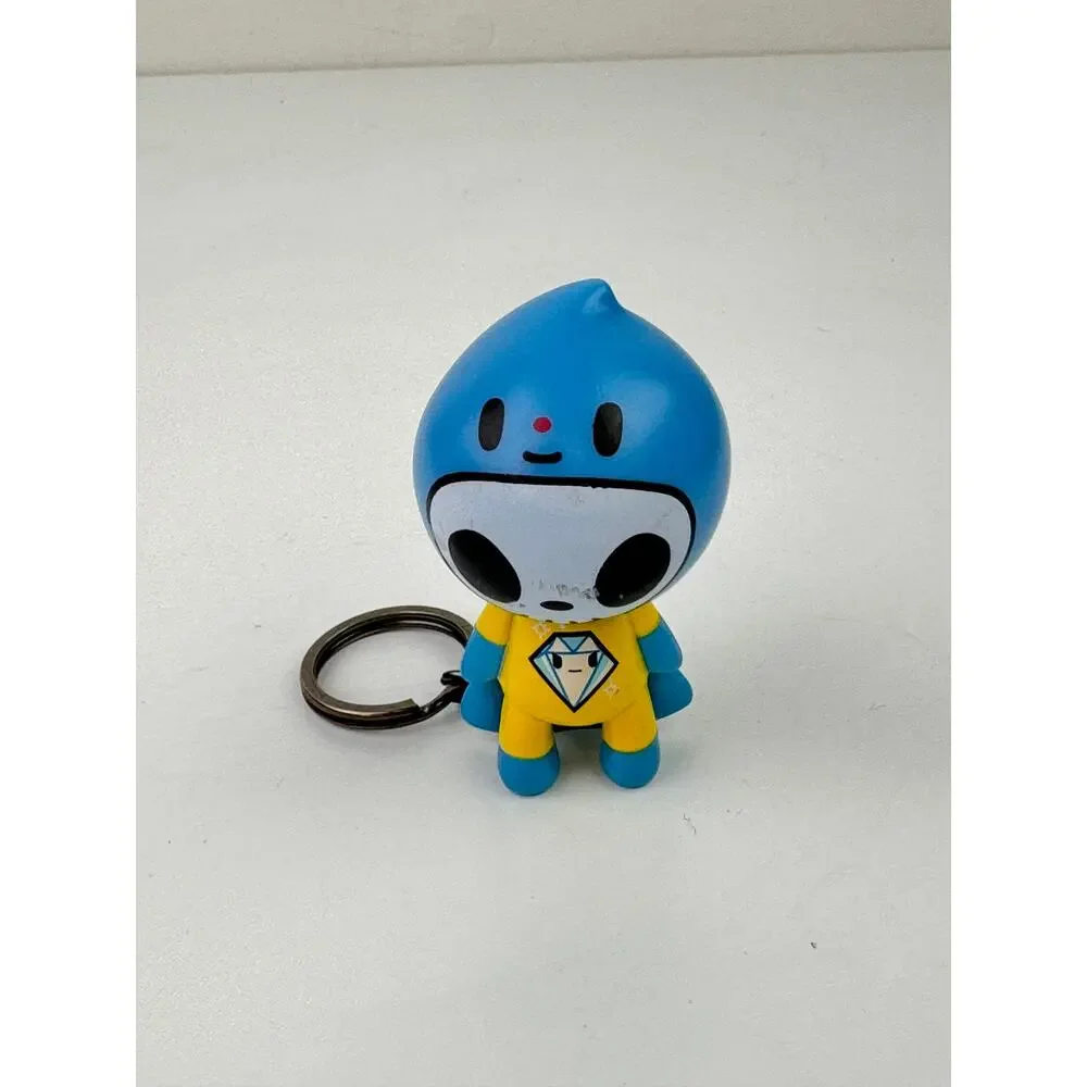 Tokidoki Portafortuna Qee Leo Keychain Figurine Charm Blue Guy FLAW